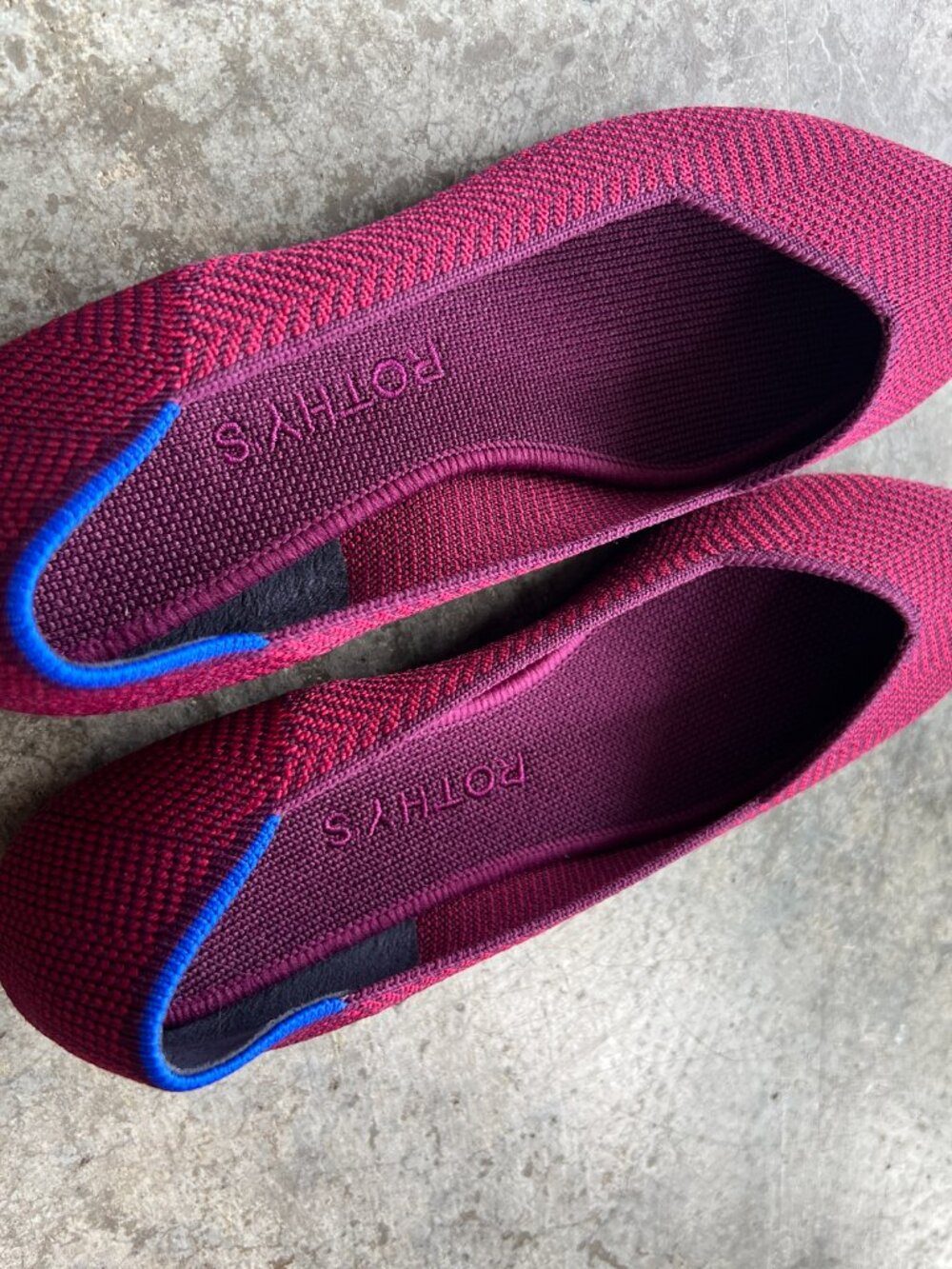Rothy’s The Point Cabernet Herringbone Magenta / Maroon Flats Women's 6.5 - Picture 11 of 11